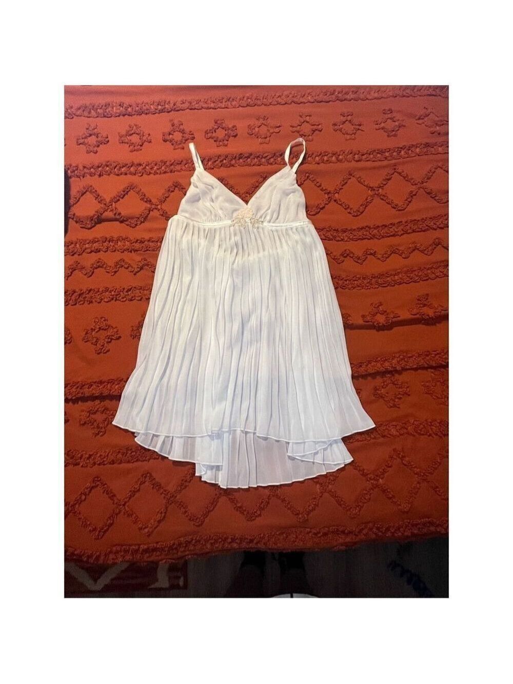 White mini spaghetti straps, panty, brand, new with tags, sexy Teddy nightie. Sz - Picture 15 of 16
